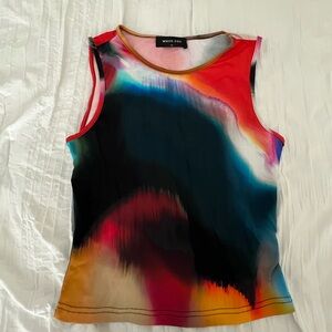 White fox multicolored top